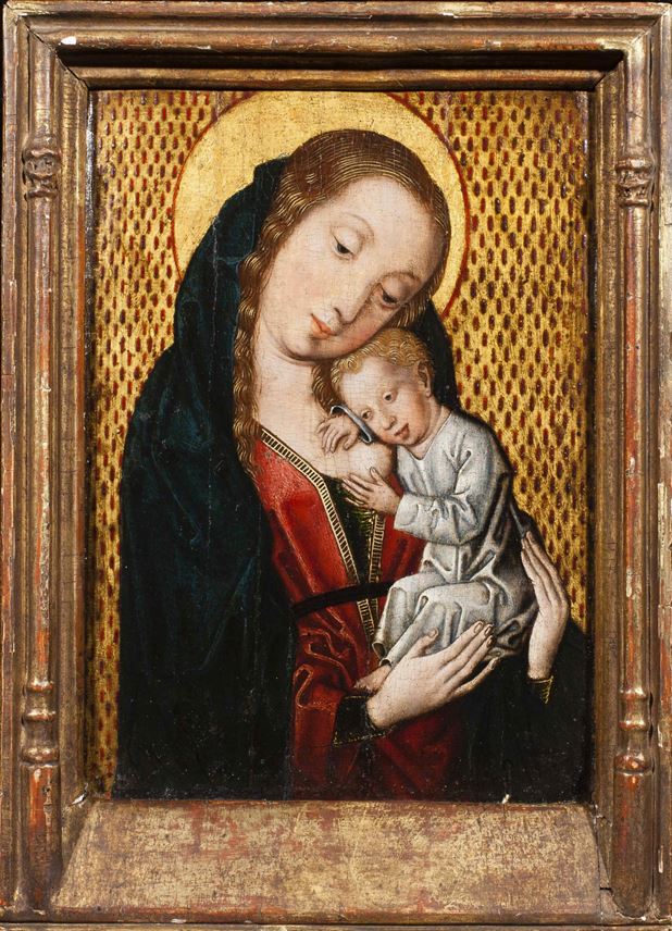 Master of the Embroided Brocade Group - The Virgin Nursing the Christ Child | MasterArt